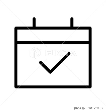 シンプルなカレンダーとチェックマーク。予約。計画。ベクター。 98129187