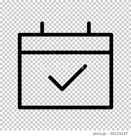 シンプルなカレンダーとチェックマーク。予約。計画。ベクター。 98129187