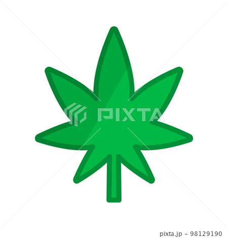 モダンな大麻の葉っぱ。マリファナの葉。ベクター。 98129190