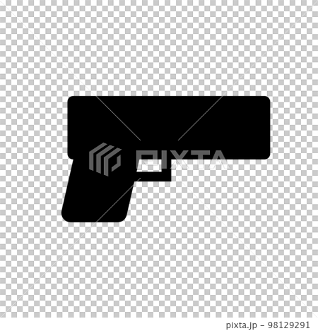 Handgun silhouette icon. pistol. vector. 98129291
