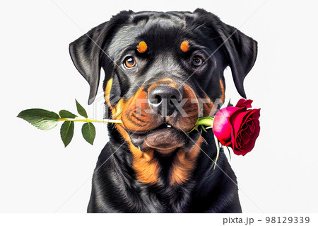 3D render adorable close-up of a Rottweiler dog... - Stock Illustration  [98129339] - PIXTA