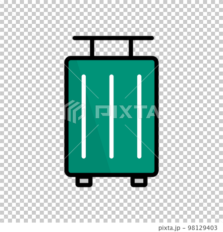 green suitcase. trunk case. travel luggage. vector. 98129403