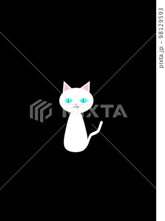 青い目の白ねこイラスト 98129593