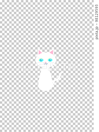 青い目の白ねこイラスト 98129593