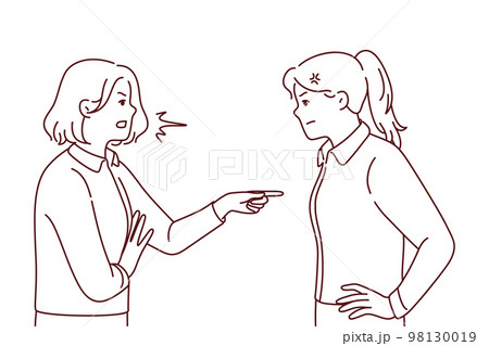 Furious women fighting blaming each other Furious women fighting blaming each other 98130019