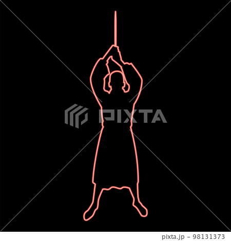 Neon man with sword machete Cold weapons in hand military man Soldier Serviceman in positions Hunter with knife Fight poses Strong defender Warrior concept Weaponry Stand red color vector Neon man with sword machete Cold weapons in hand military man Soldier Serviceman in positions Hunter with knife Fight poses Strong defender Warrior concept Weaponry Stand red color vector 98131373