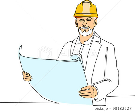 construction manager and engineer working on building site. Vector illustration construction manager and engineer working on building site. Vector illustration 98132527