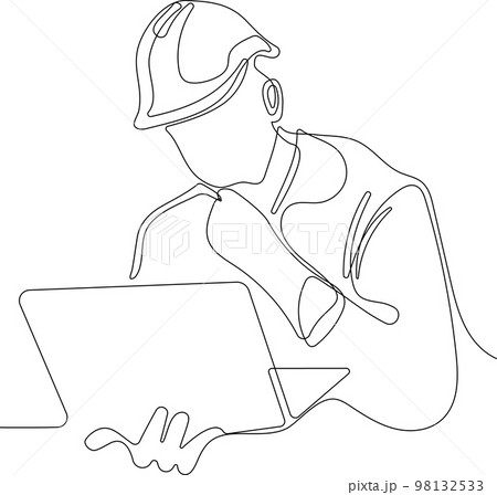 construction manager and engineer working on building site. Vector illustration construction manager and engineer working on building site. Vector illustration 98132533