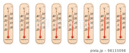 温度計｜気温-20度・-10度・0度・10度・20度・30度・40度・50度（白背景） 98133098