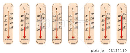 温度計｜気温-15度・-5度・0度・5度・15度・25度・35度・45度（白背景） 98133110