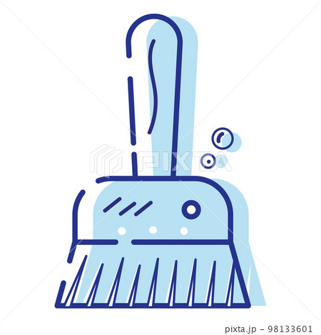Isolated blue brush cleanliness icon Vector Isolated blue brush cleanliness icon Vector 98133601