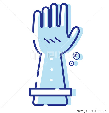 Isolated blue kitchen gloves Cleanliness icon Vector 98133603
