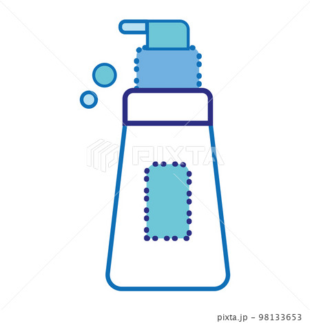 Isolated blue liquid soap dispenser Cleanliness icon Vector Isolated blue liquid soap dispenser Cleanliness icon Vector 98133653