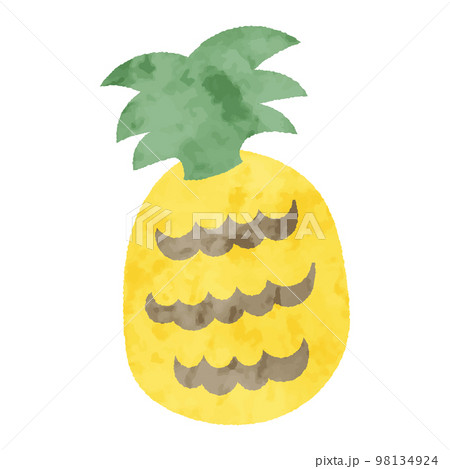 水彩風 パイナップルのイラスト素材 水彩風 パイナップルのイラスト素材 98134924