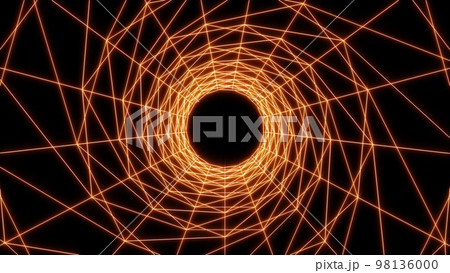 Abstract psychedelic tunnel, orange colored trip to infinity. Good for product presentation. 98136000