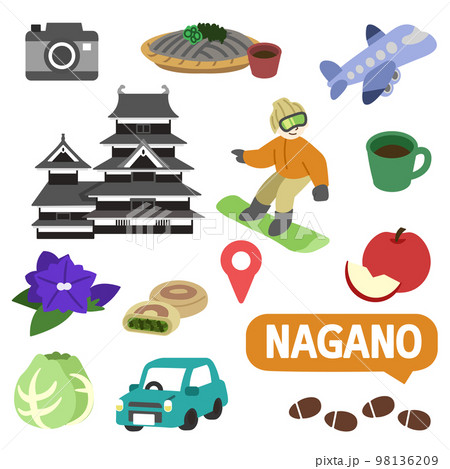長野のアイコン 線無し 長野のアイコン 線無し 98136209
