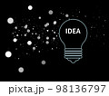 デジタル空間に浮かぶ電球　アイデアが生まれるイメージ 98136797