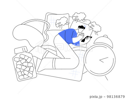 Sleep disturbances abstract concept vector illustration. Sleep disturbances abstract concept vector illustration. 98136879