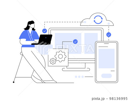 Cloud connection abstract concept vector illustration. Cloud connection abstract concept vector illustration. 98136995