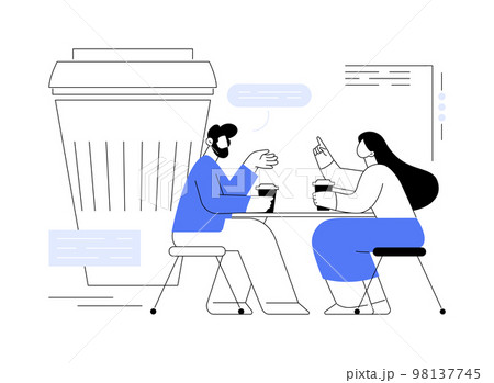 Coffee break abstract concept vector illustration. 98137745
