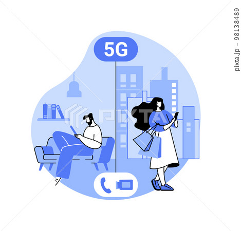 5G video calls isolated cartoon vector illustrations. 98138489
