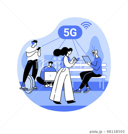 5G public Wi-Fi isolated cartoon vector illustrations. 98138503