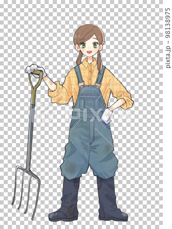 在牧場工作的奶農女孩沒有帽子 在牧場工作的奶農女孩沒有帽子 98138975