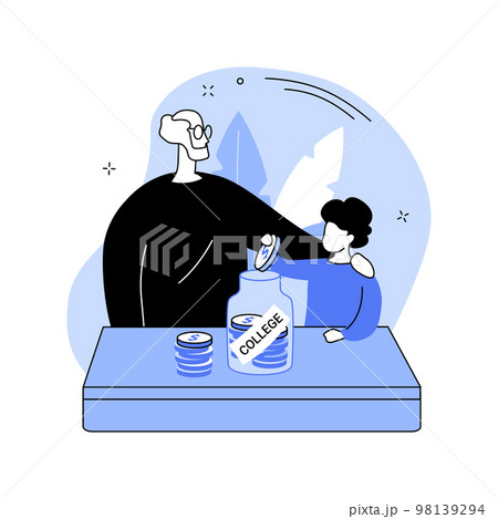Saving money for college isolated cartoon vector illustrations. 98139294