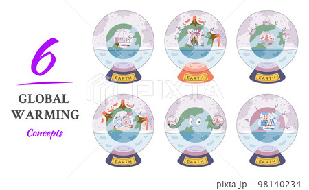 Climate change concept. Global warming design. Temperature rising animal extinction. Environment Day 98140234