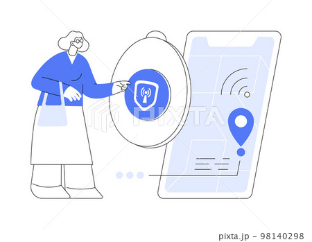 Personal emergency button abstract concept vector illustration. 98140298