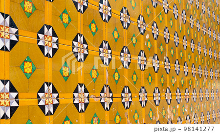 Traditional portuguese tile Azulejo wall 98141277