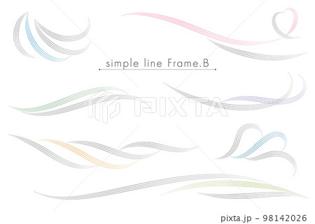 曲線を組み合わせた飾り罫 simple line Frame.Bのイラスト素材 [98142026] - PIXTA