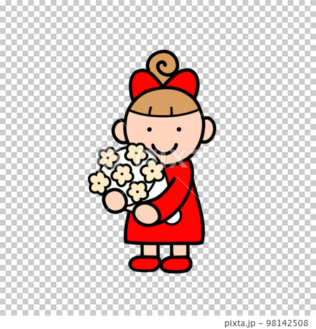 花束を差し出す女の子 98142508