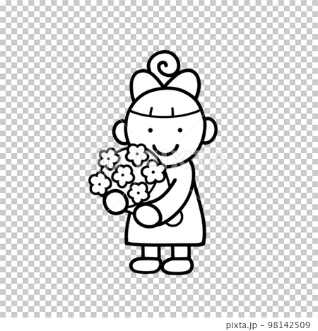 花束を差し出す女の子 98142509