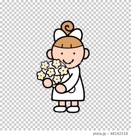 花束を差し出す女の子 98142510