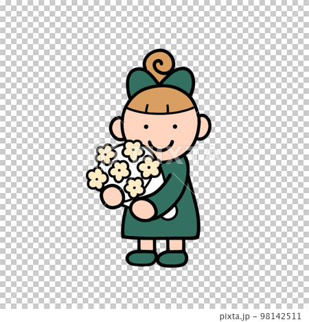 花束を差し出す女の子 98142511
