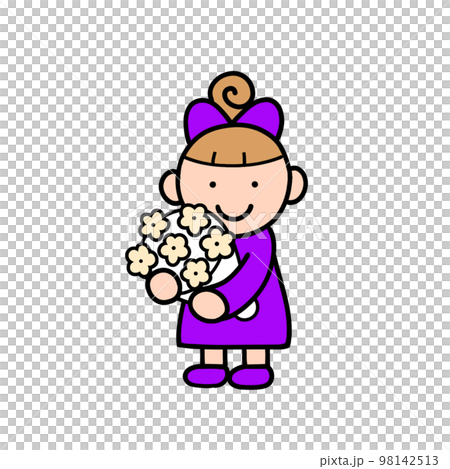 花束を差し出す女の子 98142513
