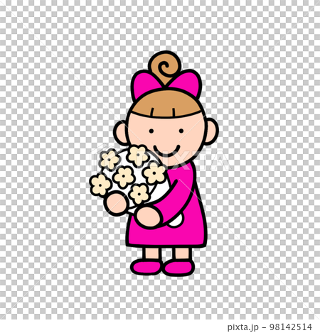 花束を差し出す女の子 98142514