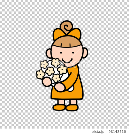 花束を差し出す女の子 98142516