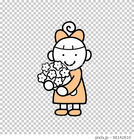 花束を差し出す女の子 98142610