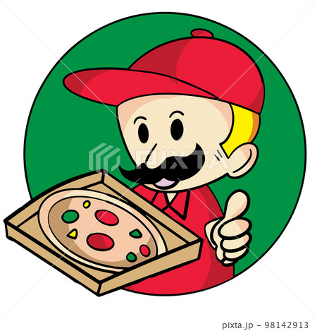 cartoon pizza man
