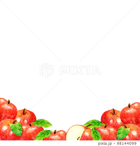 赤いりんごの背景 フルーツの手描き水彩イラスト素材 赤いりんごの背景 フルーツの手描き水彩イラスト素材 98144099