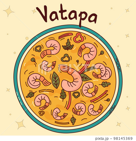 Brazilian traditional food. Vatapa. Vector illustration in hand drawn style 98145369