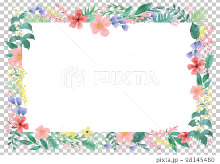 花や葉のベクターイラストフレーム背景 98145480