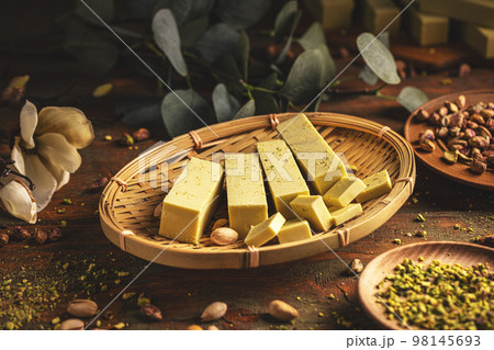 Raw homemade white chocolate Raw homemade white chocolate 98145693