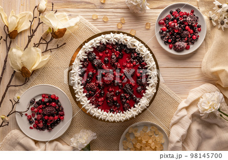 Cake topped with jelly Cake topped with jelly 98145700