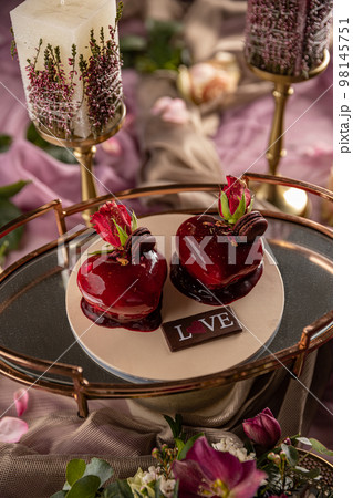 Heart shaped cake 98145751