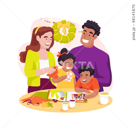 Design holiday cards isolated cartoon vector illustration. 98145870