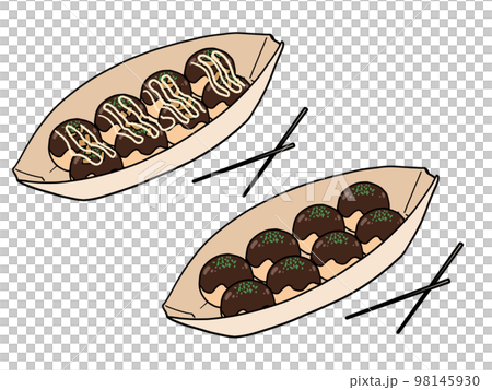 兩種章魚燒的插圖 兩種章魚燒的插圖 98145930