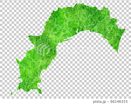 Kochi map watercolor icon Kochi map watercolor icon 98146355